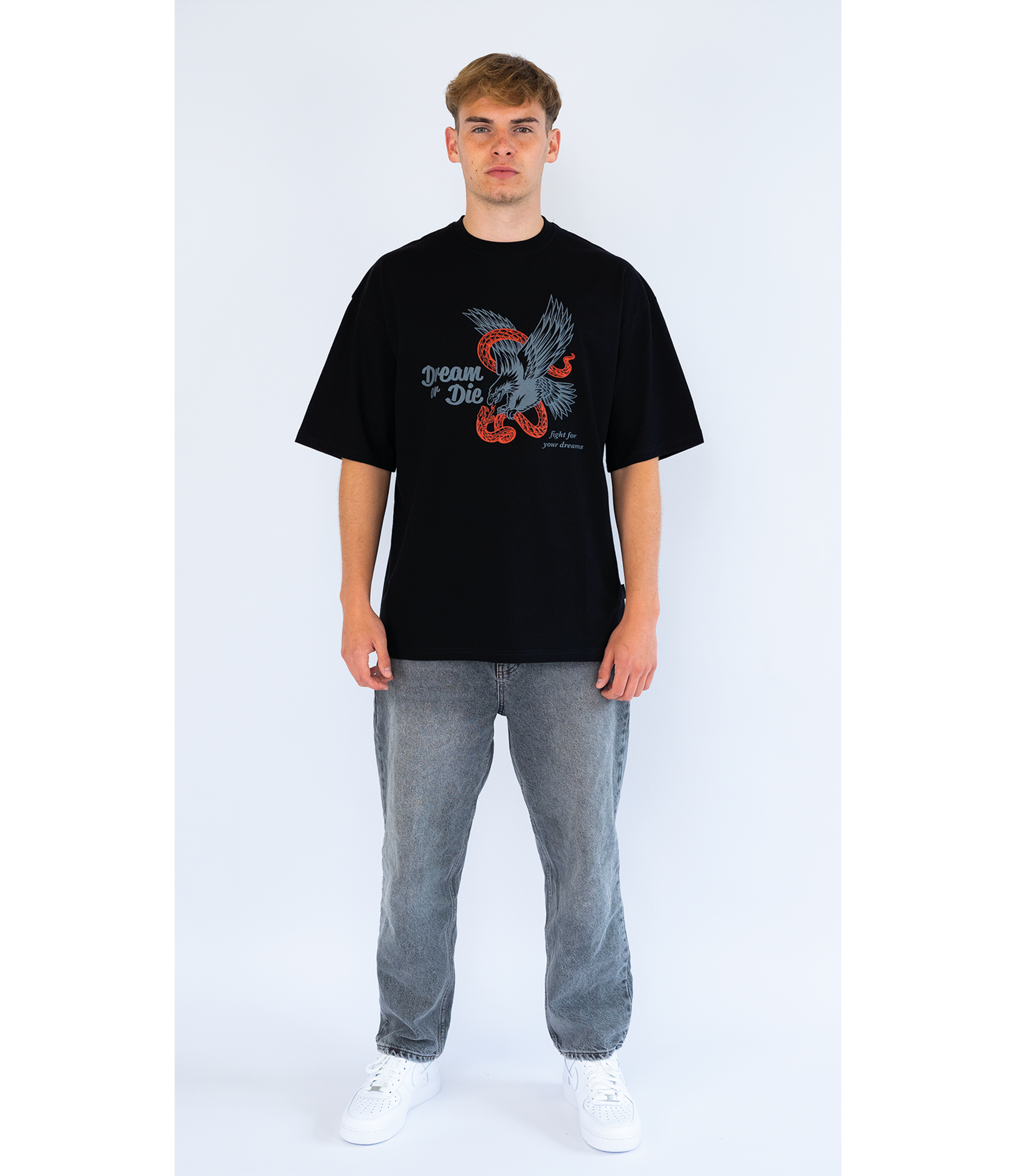 FIGHT TEE BLACK (250 GSM)