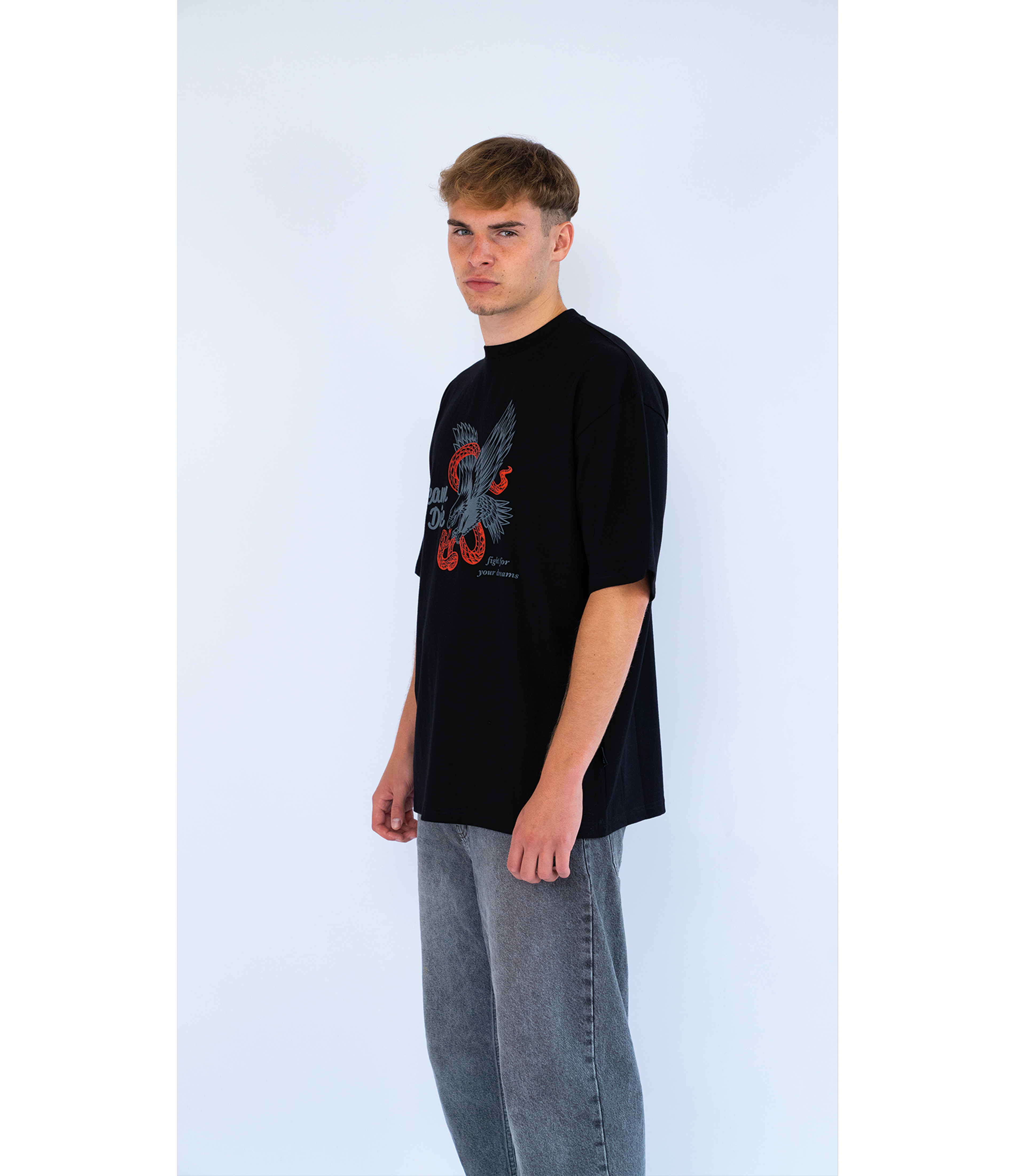 FIGHT TEE BLACK (250 GSM)