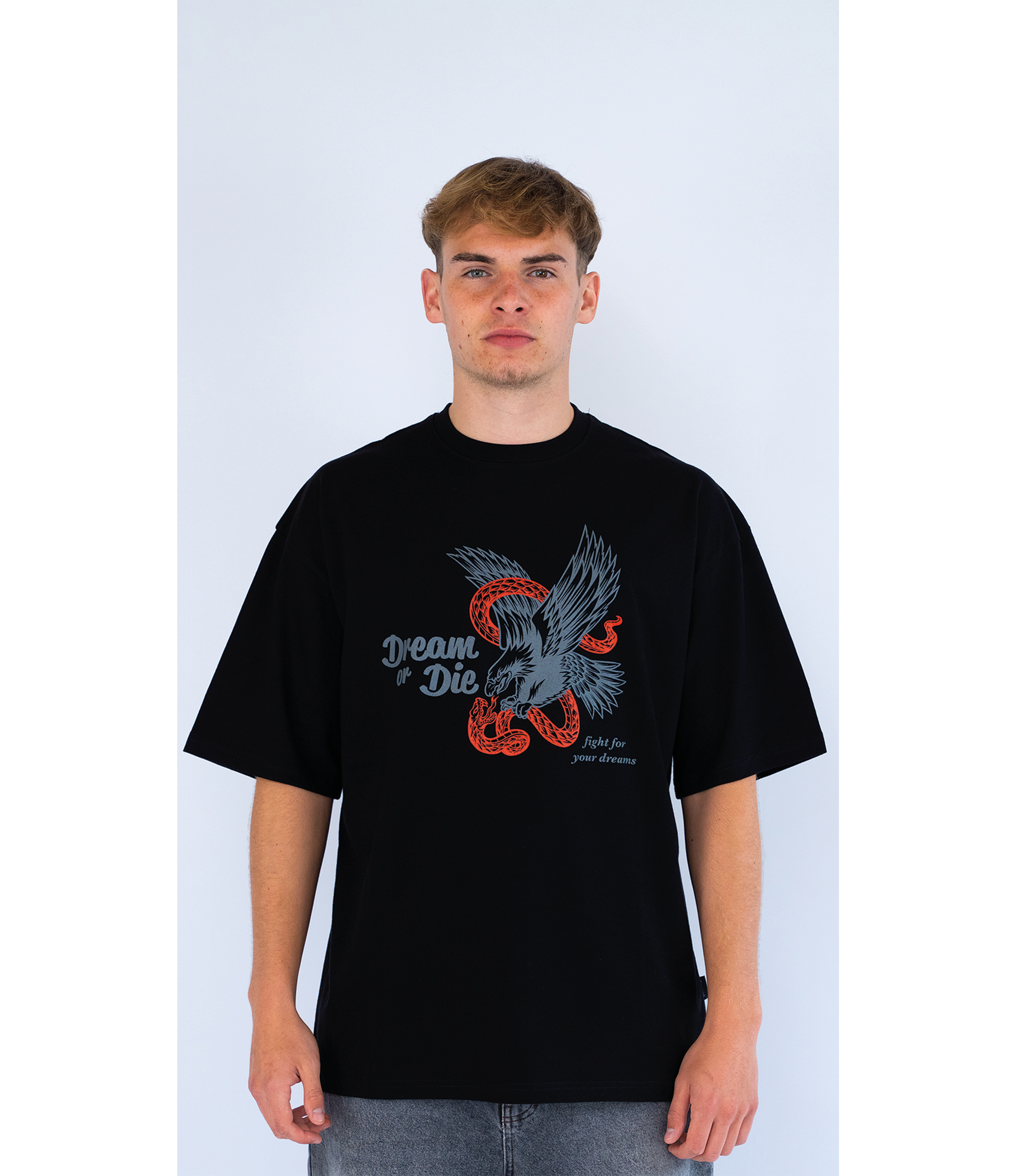 FIGHT TEE BLACK (250 GSM)