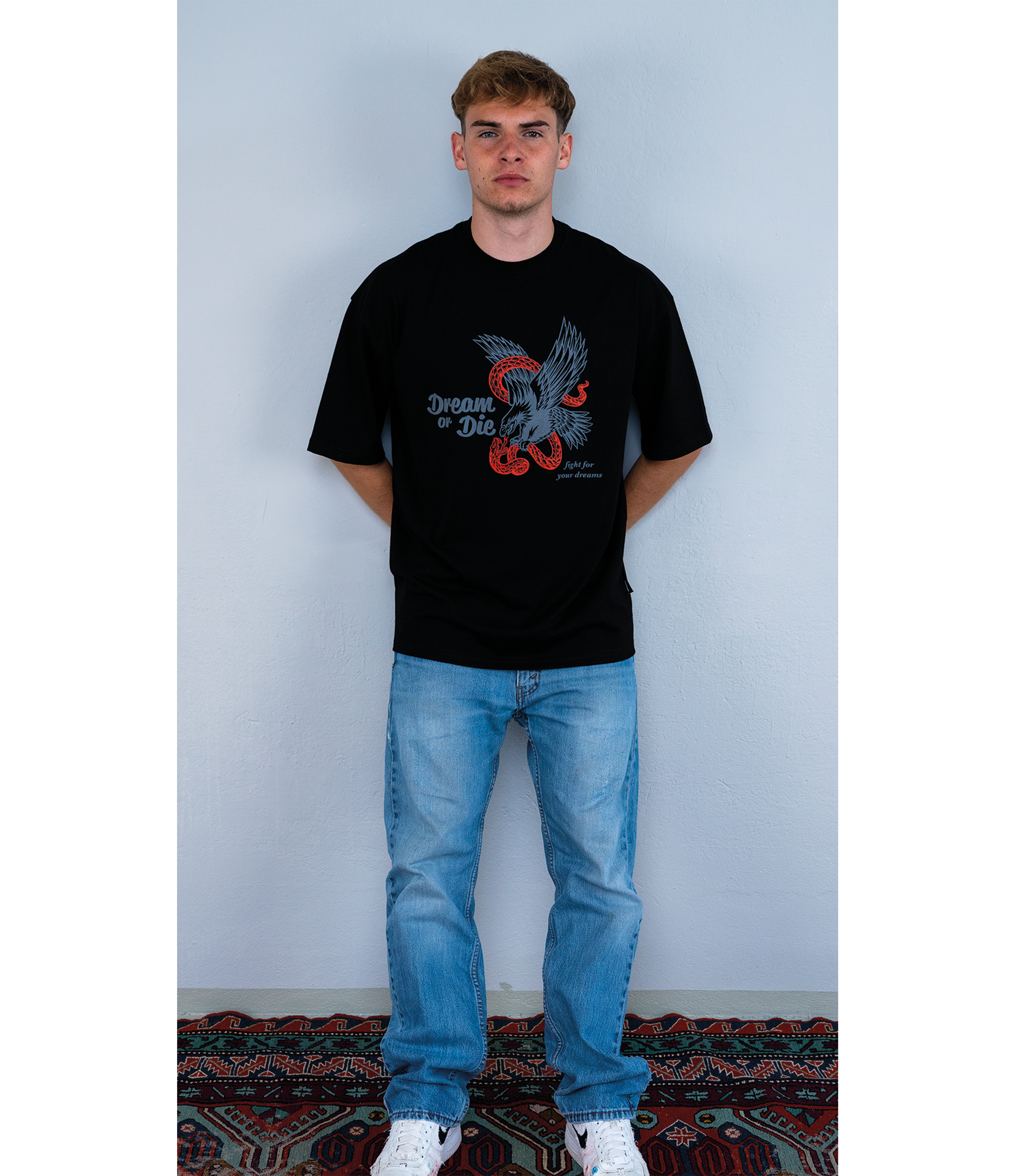 FIGHT TEE BLACK (250 GSM)