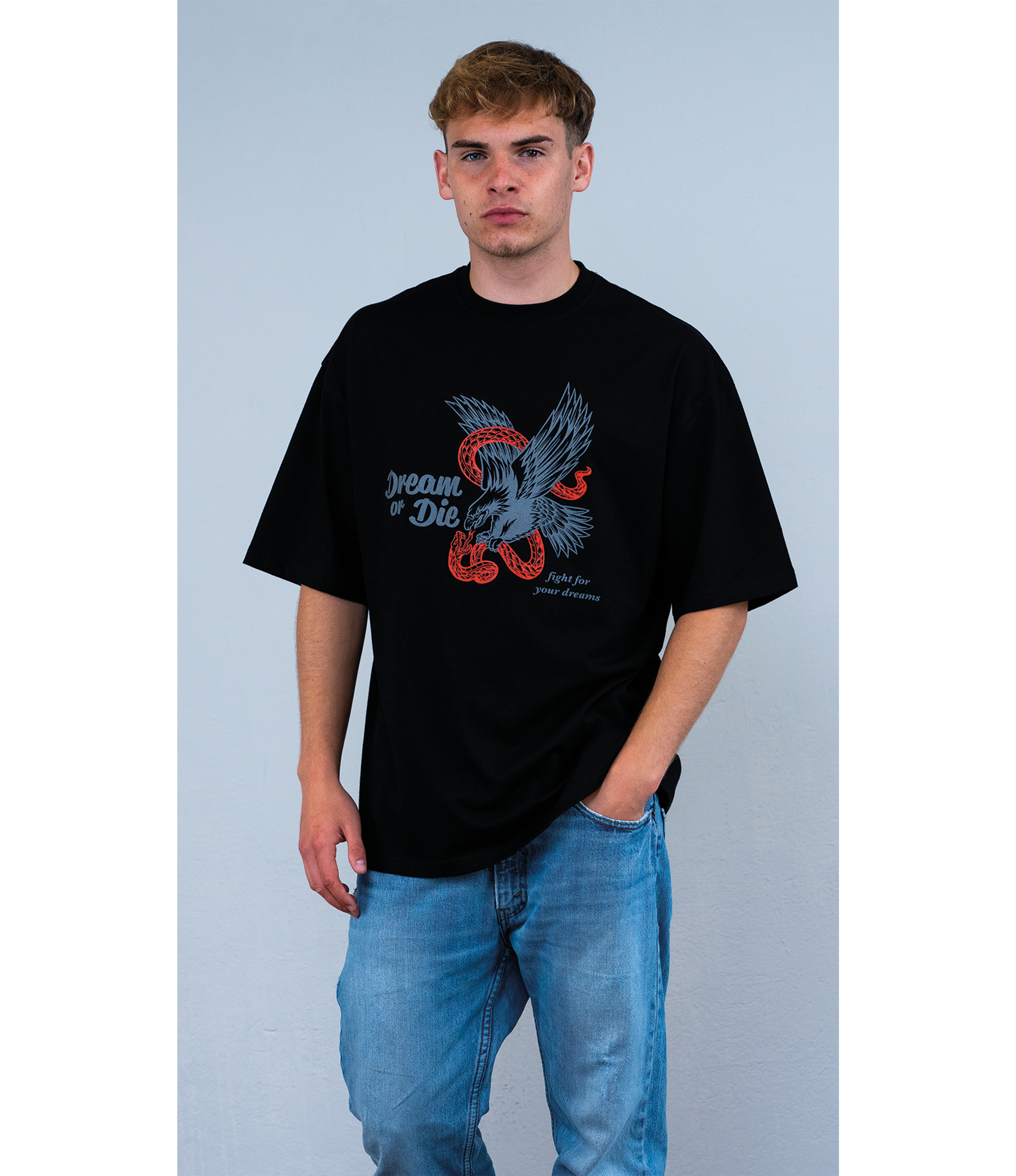 FIGHT TEE BLACK (250 GSM)