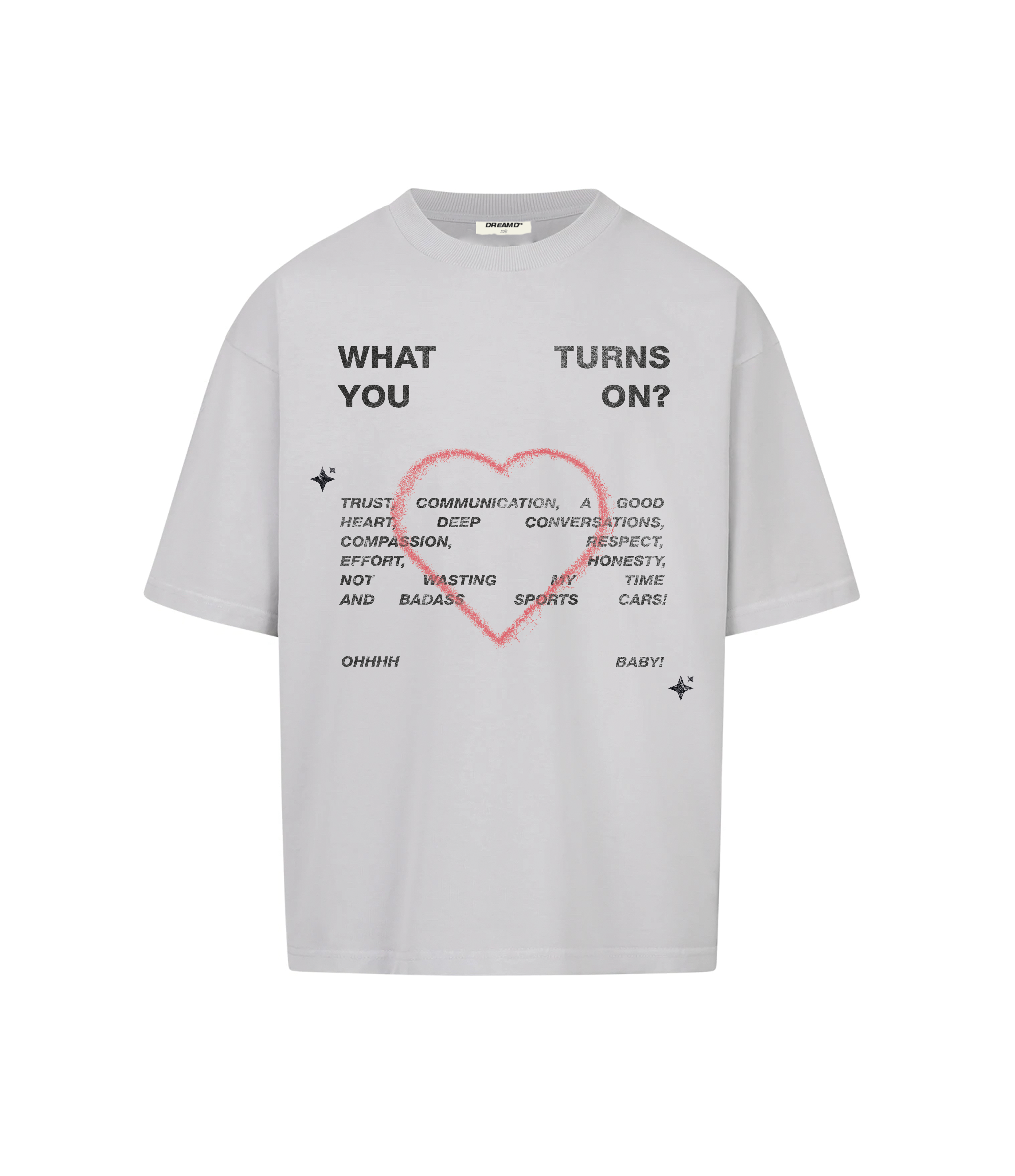 HEART TEE GREY (350 GSM)