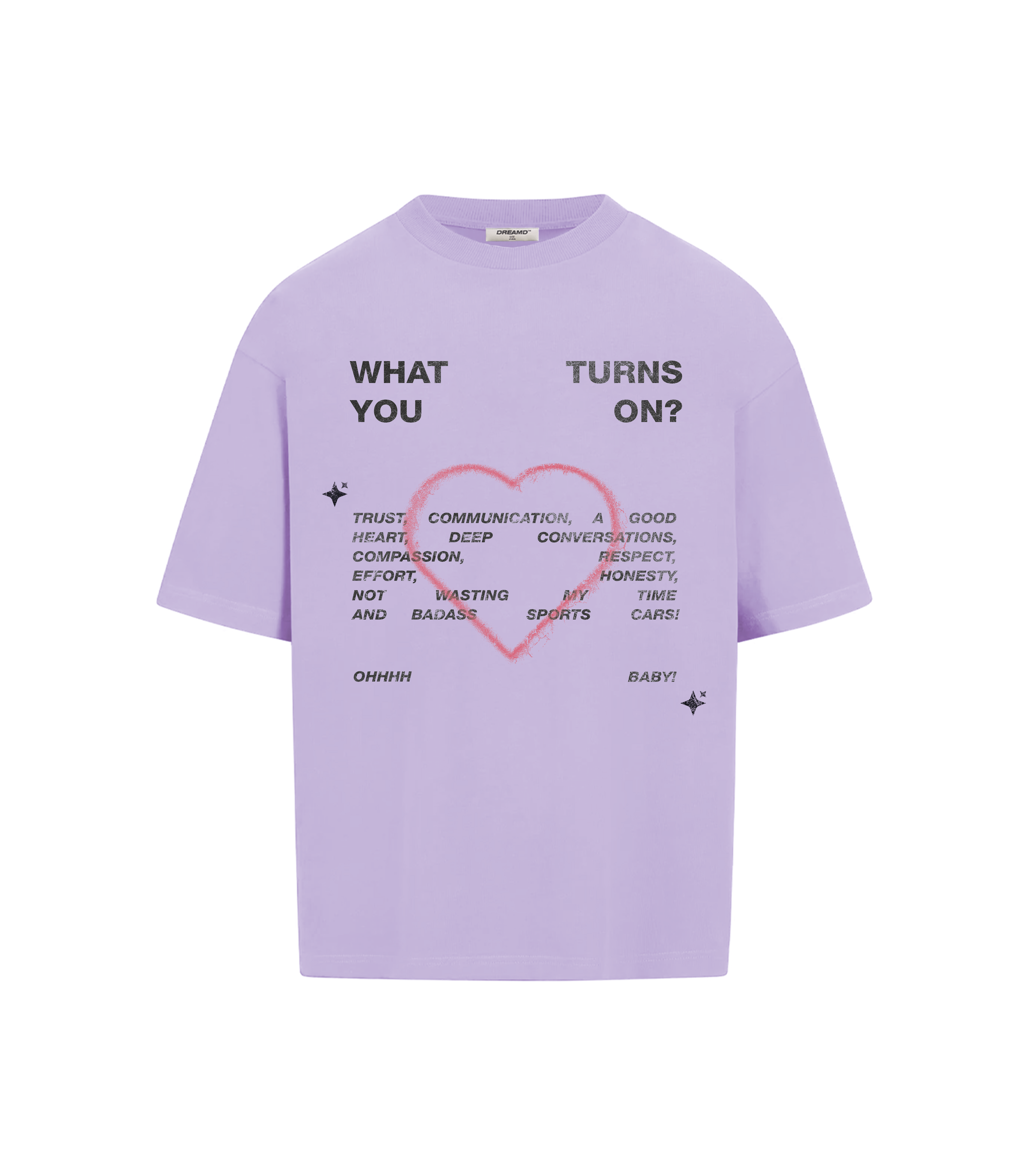 HEART TEE FLIEDER (350 GSM)