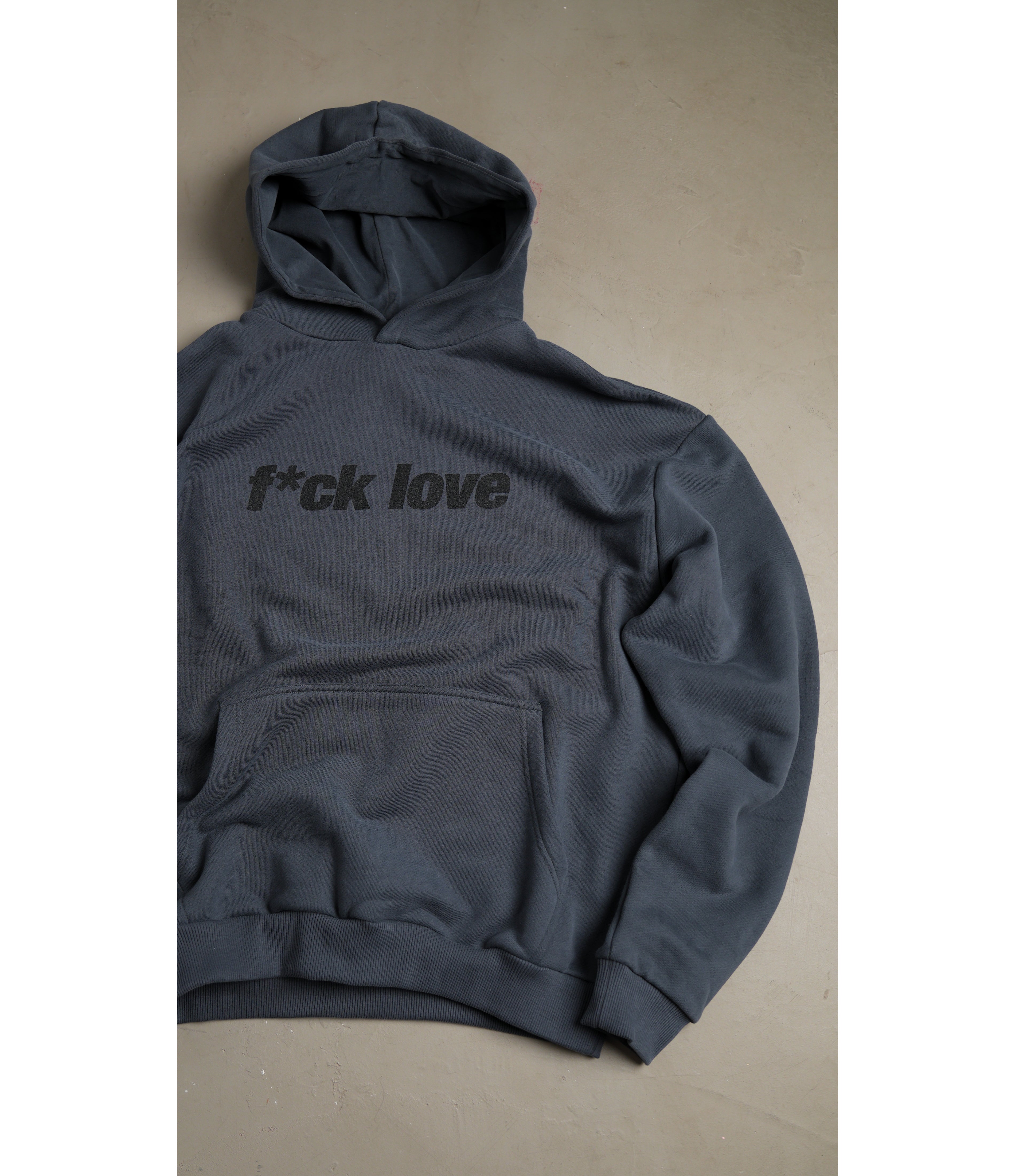 F*CK LOVE HOODIE STONE (430 GSM)